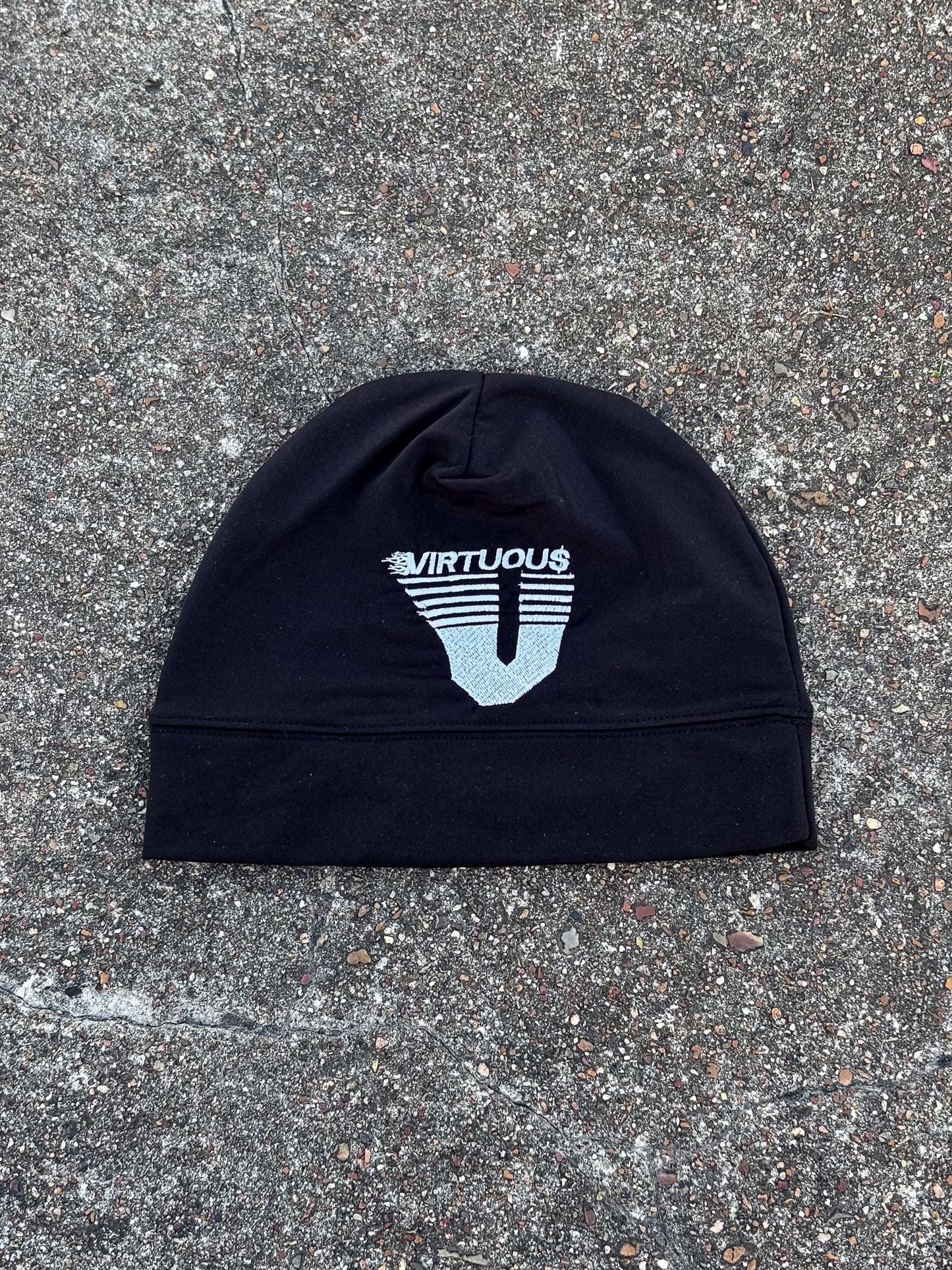 VIRTUOU$ “V” LOGO BLACK BEANIE