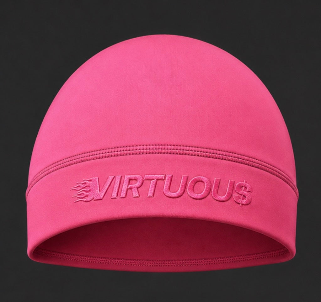 VIRTUOU$ silk lined skull cap pink