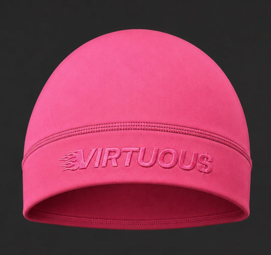 VIRTUOU$ silk lined skull cap pink