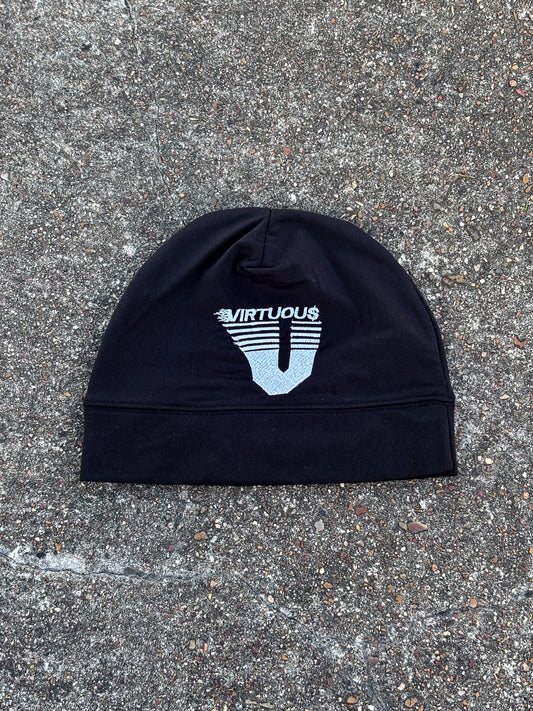 VIRTUOU$ “V” LOGO BLACK BEANIE
