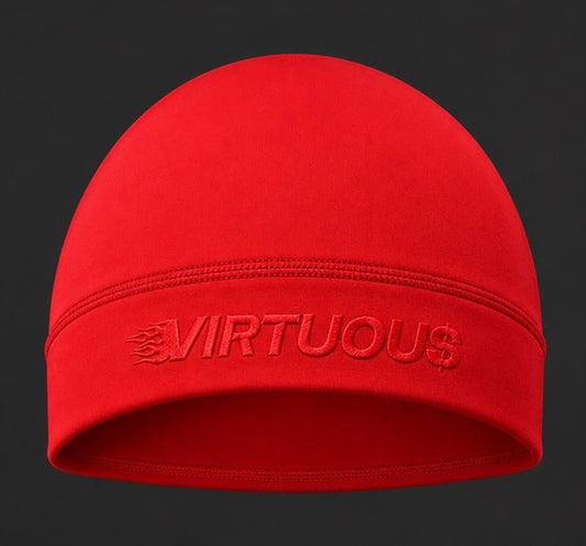 VIRTUOUS silk lined skull cap red